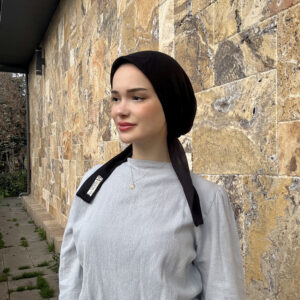 Siyah Tülbent Eşarp Bone