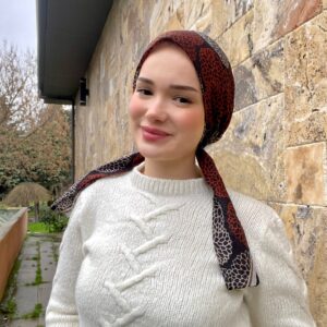 Siyah Kiremit Tülbent Eşarp Bone